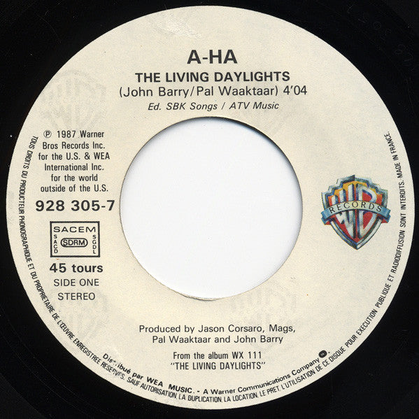 a-ha : The Living Daylights (7", Single)