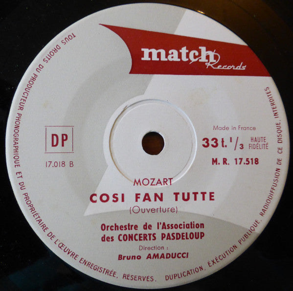 Wolfgang Amadeus Mozart, Orchestre De L'Association Des Concerts Pasdeloup, Bruno Amaducci : L'Enlèvement Au Sérail / Cosi Fan Tutte (7")