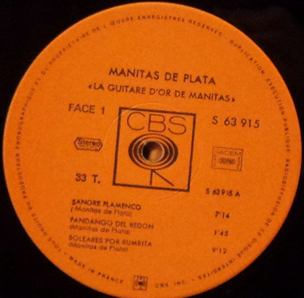 Manitas De Plata : La Guitare D'Or De Manitas (LP, Album, Gat)