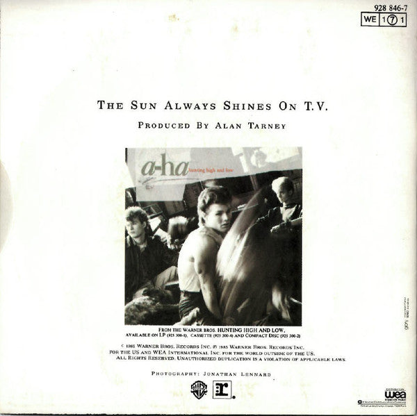 a-ha : The Sun Always Shines On T.V. (7", Single)