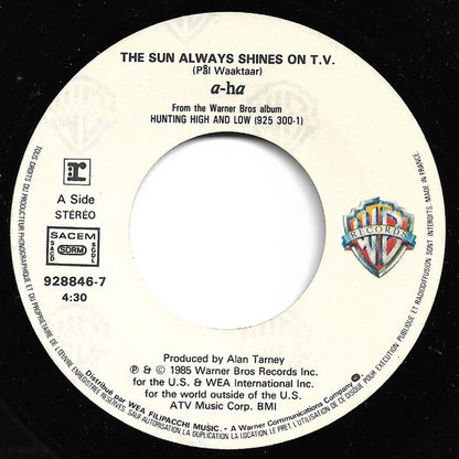 a-ha : The Sun Always Shines On T.V. (7", Single)