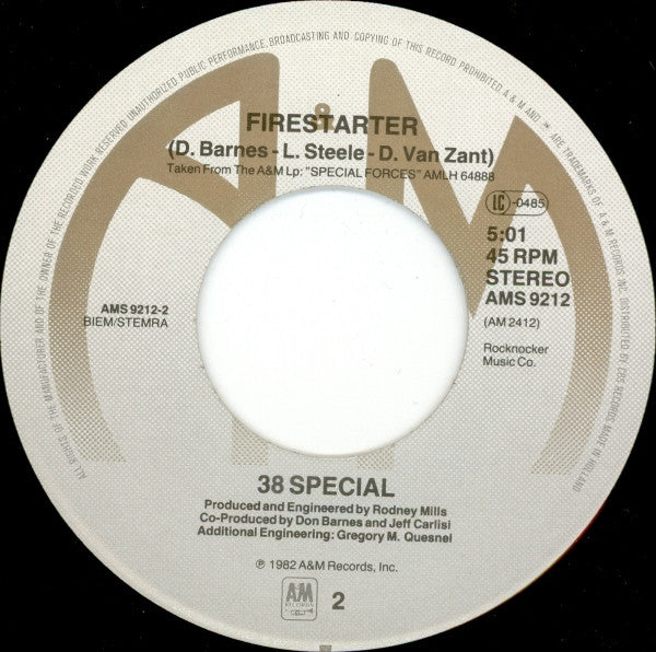 38 Special (2) : Caught Up In You (7", Single)