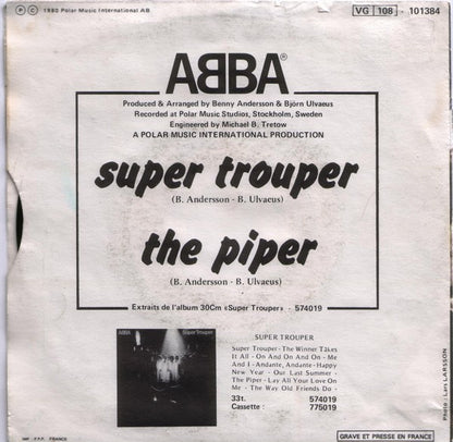 ABBA : Super Trouper / The Piper (7", Single, Pap)