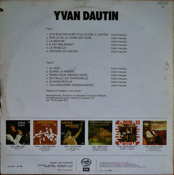 Yvan Dautin : La Méduse. (LP, Album, M/Print, RE)