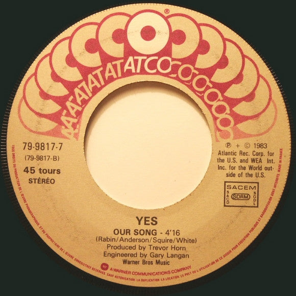 Yes : Owner Of A Lonely Heart (7", Single)