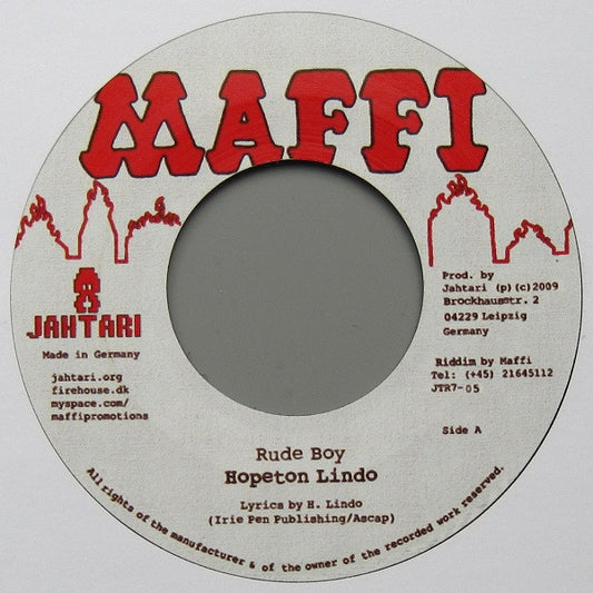 Hopeton Lindo : Rude Boy (7")