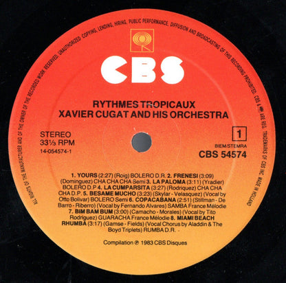 Xavier Cugat : Rythmes Tropicaux (LP, Comp, Sun)